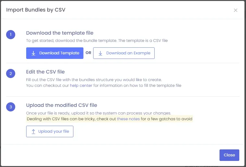 Create bundles in bulk